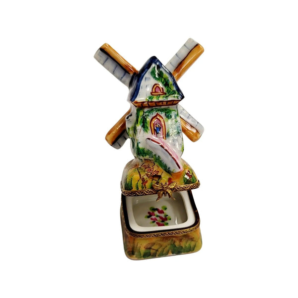 Windmill Delight Porcelain Treasure Porcelain Limoges Beach Ocean World Travel French Trinket Box