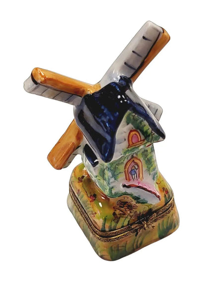 Windmill Delight Porcelain Treasure Porcelain Limoges Beach Ocean World Travel French Trinket Box
