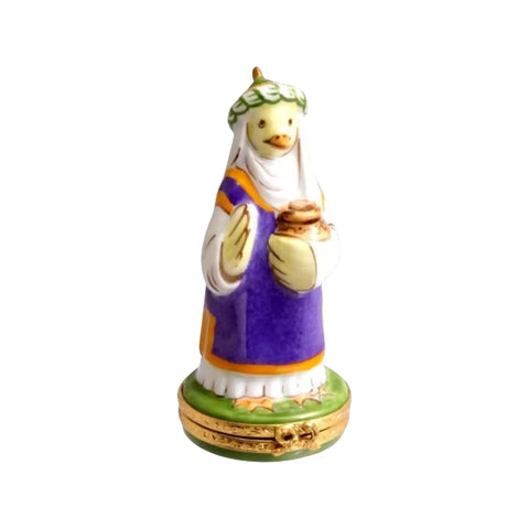 Wiseman : Duck Porcelain Limoges nativity French Trinket Box