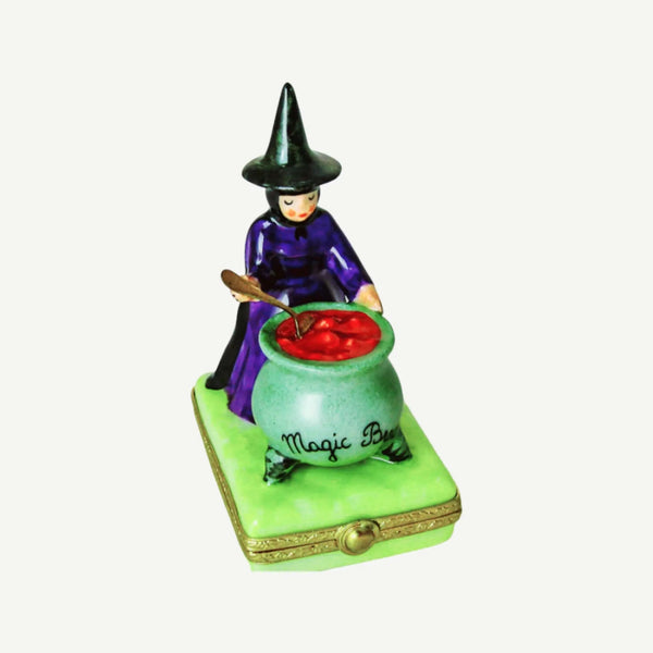 Witch Brew Artoria Porcelain Limoges halloween witch French Trinket Box