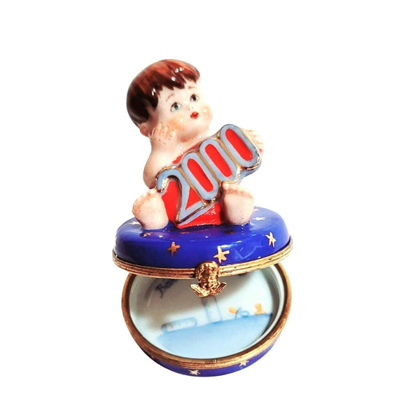 Year 2000 Baby Boy Keepsake Porcelain Limoges baby maternity limoges boxes French Trinket Box