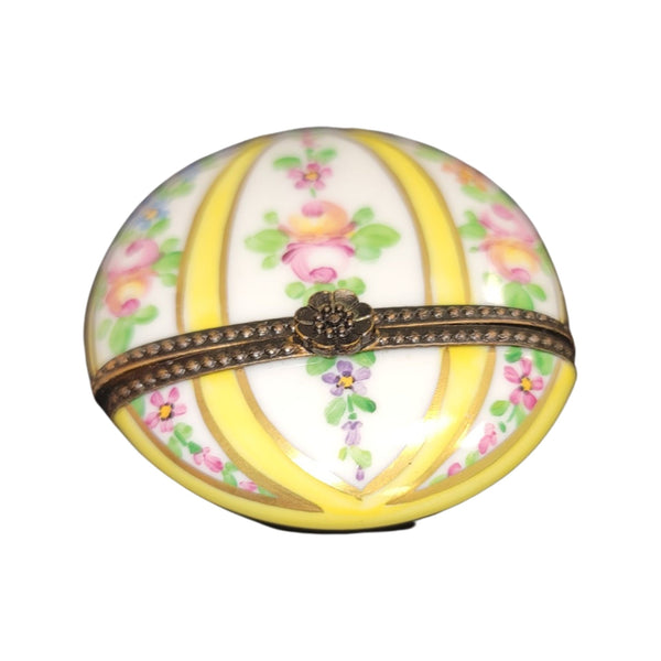 Elegant Yellow Floral Limoges Box Porcelain Limoges LIMOGES BOXES traditional French Trinket Box