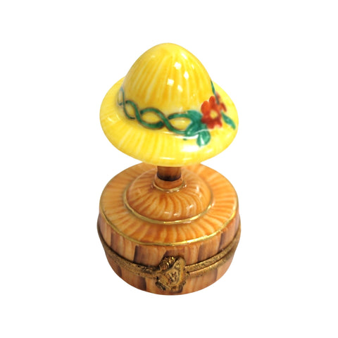 Yellow Hat Porcelain Figurine Porcelain Limoges Limoges Box Women hat fashion French Trinket Box