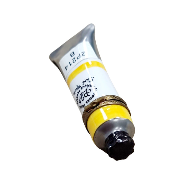 Yellow Paint Tube Limoges Box Porcelain Limoges Fine Art French Trinket Box