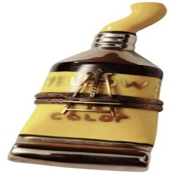 Yellow Paint Tube Limoges Box Porcelain Limoges fine art painting French Trinket Box