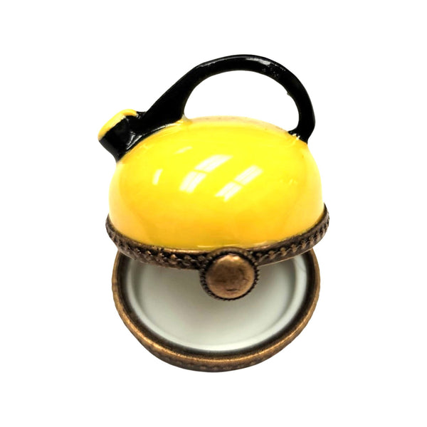 Yellow Porcelain Tea Kettle Box Porcelain Limoges Home French Trinket Box