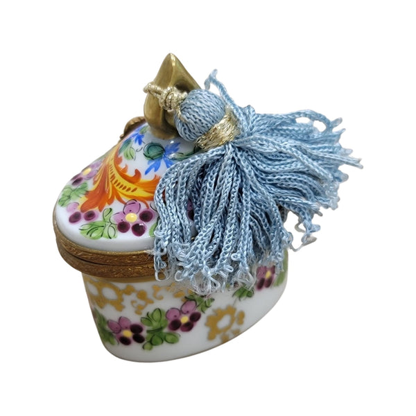 Elegant Yellow Red Limoges Box Porcelain Limoges LIMOGES BOXES traditional French Trinket Box