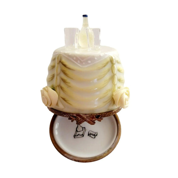 Yellow Rose Champagne Trinket Box Porcelain Limoges traditional wedding special home furniture limoges boxes French Trinket Box