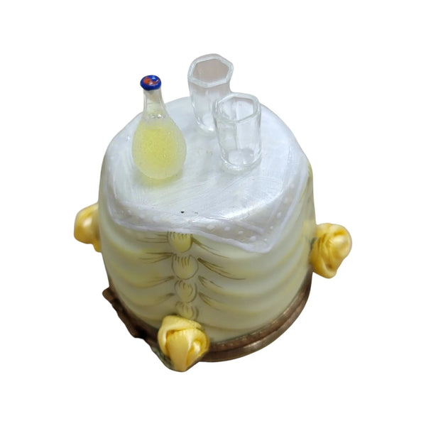 Yellow Rose Champagne Trinket Box Porcelain Limoges traditional wedding special home furniture limoges boxes French Trinket Box