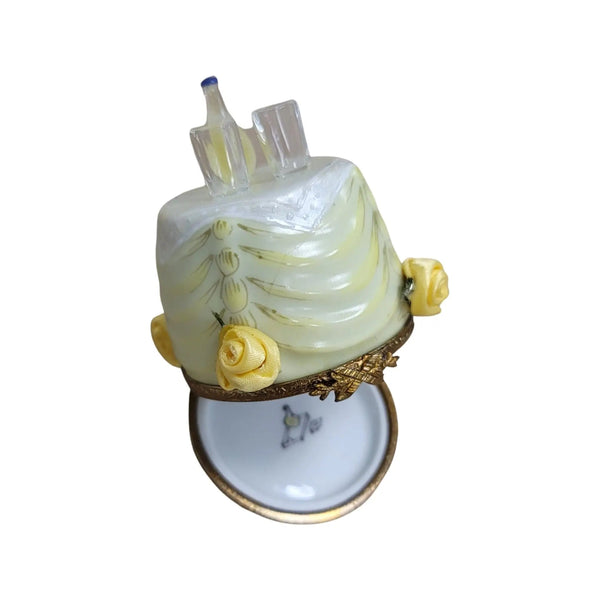 Yellow Rose Champagne Trinket Box Porcelain Limoges traditional wedding special home furniture limoges boxes French Trinket Box