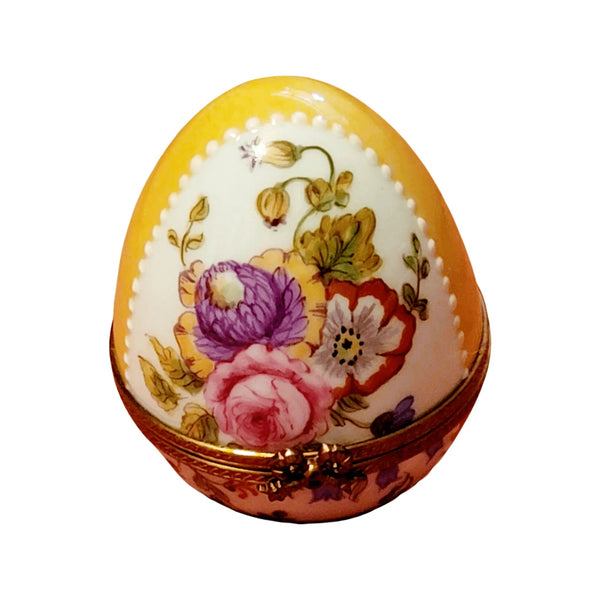Yellow Rose Enchantment Egg Porcelain Limoges Egg Limoges Boxes traditional French Trinket Box