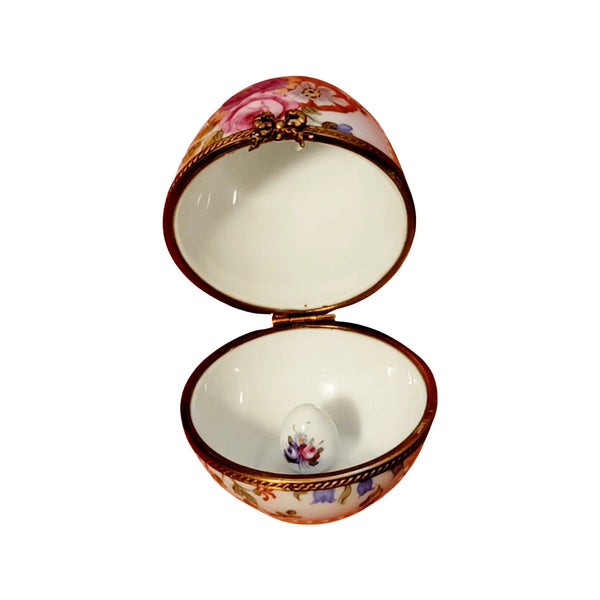 Yellow Rose Enchantment Egg Porcelain Limoges Egg Limoges Boxes traditional French Trinket Box