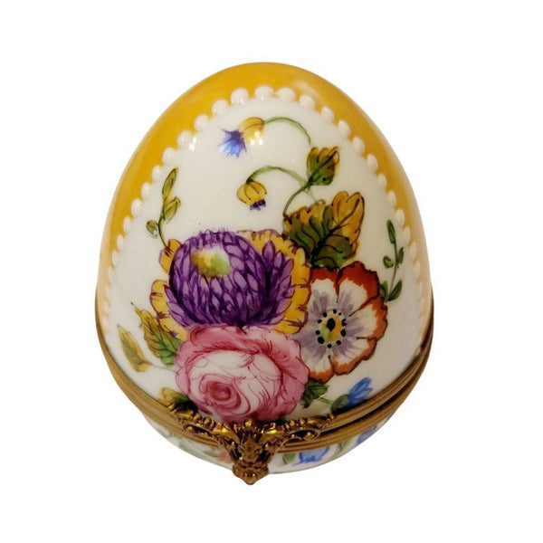 Yellow Rose Enchantment Egg Porcelain Limoges Egg Limoges Boxes traditional French Trinket Box