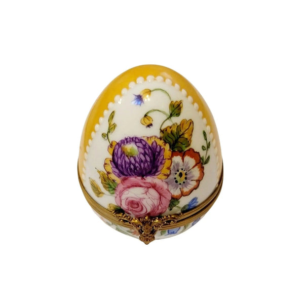 Yellow Rose Enchantment Egg Porcelain Limoges Egg Limoges Boxes traditional French Trinket Box