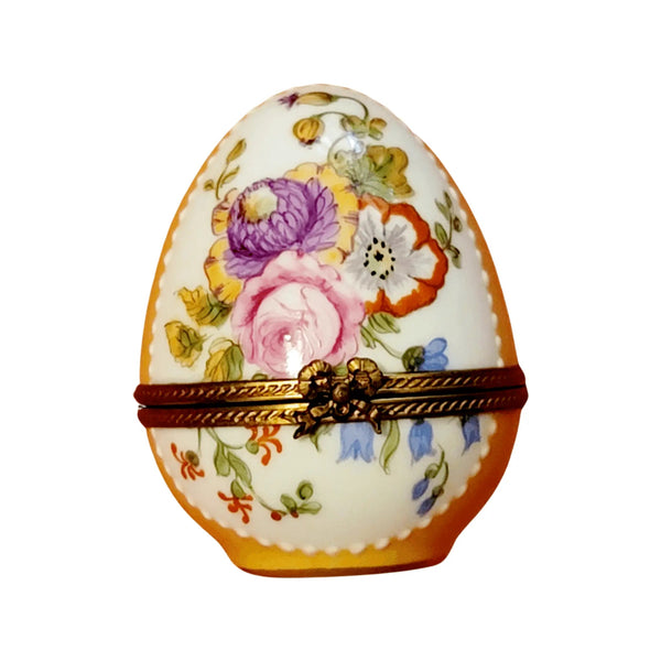 Yellow Rose Enchantment Egg Porcelain Limoges Egg Limoges Boxes traditional French Trinket Box