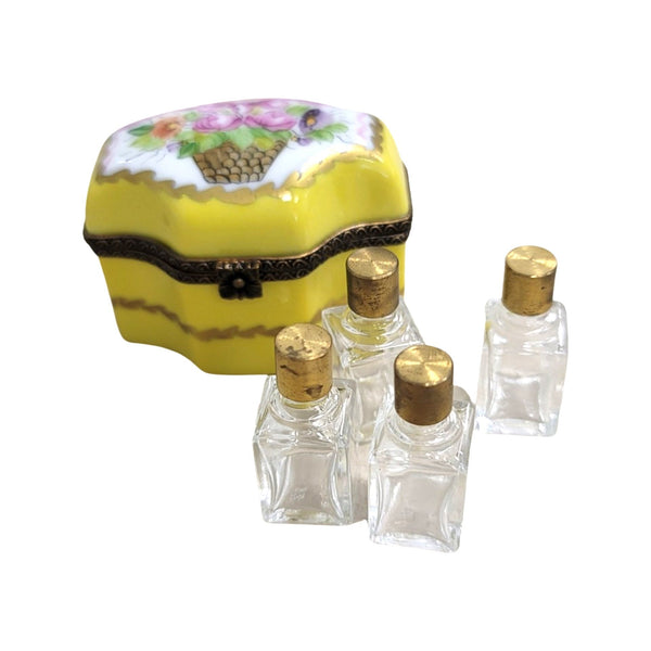 Yellow Rose Porcelain Trinket Box Porcelain Limoges Perfume French Trinket Box