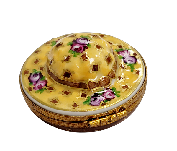 Yellow Roses Hat Limoges Box Porcelain Limoges shoe figurine LIMOGES BOXES French Trinket Box