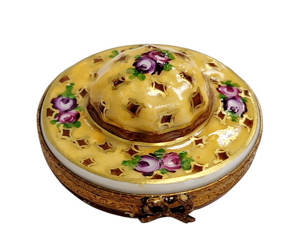 Yellow Roses Hat Limoges Box Porcelain Limoges shoe figurine LIMOGES BOXES French Trinket Box