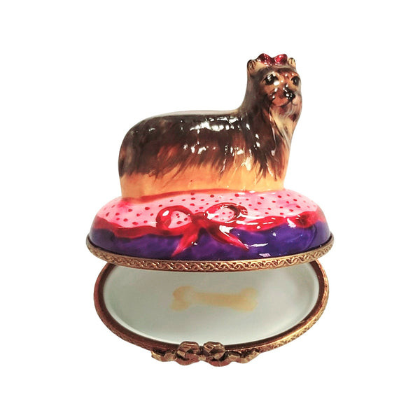 Yorkshire Terrier Limoges Box Porcelain Limoges dog French Trinket Box