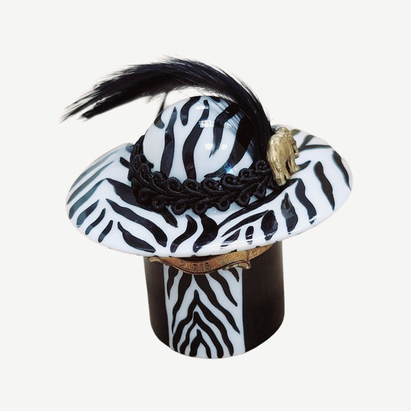 Zebra Hat Porcelain Treasure Porcelain Limoges shoe figurine LIMOGES BOXES French Trinket Box