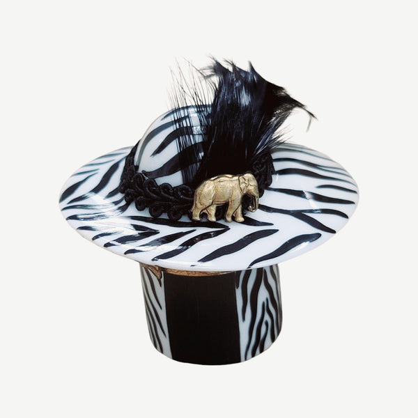 Zebra Hat Porcelain Treasure Porcelain Limoges shoe figurine LIMOGES BOXES French Trinket Box