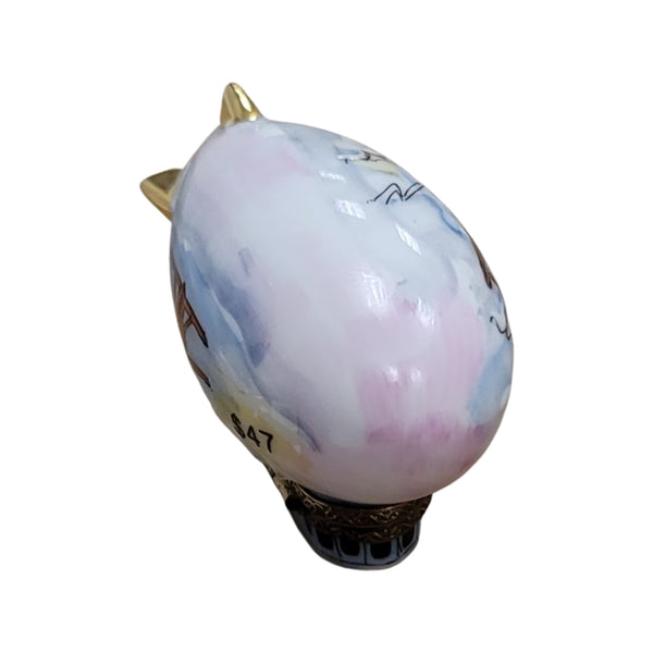 Zeppelin Balloon Porcelain Treasure Porcelain Limoges vehicle travel French Trinket Box