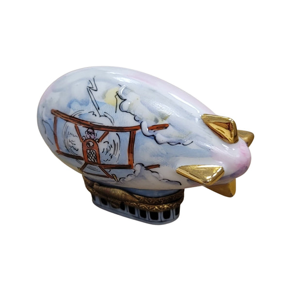 Zeppelin Balloon Porcelain Treasure Porcelain Limoges vehicle travel French Trinket Box