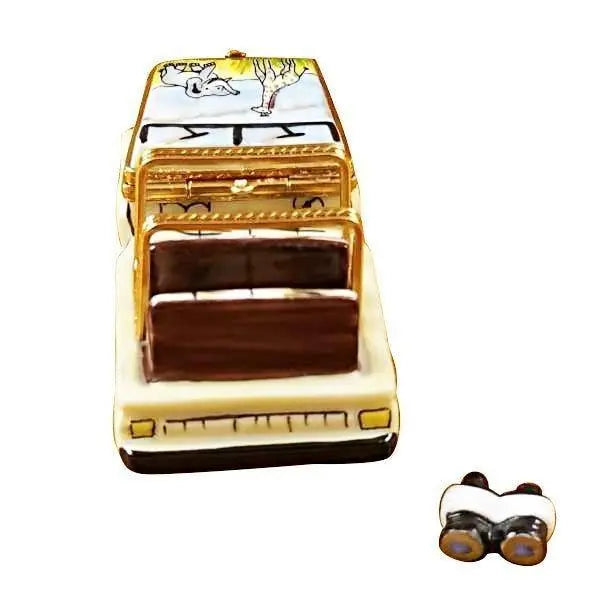 Africa Safari Vehicle with Binoculars Porcelain Limoges travel vehicle limoges boxes French Trinket Box