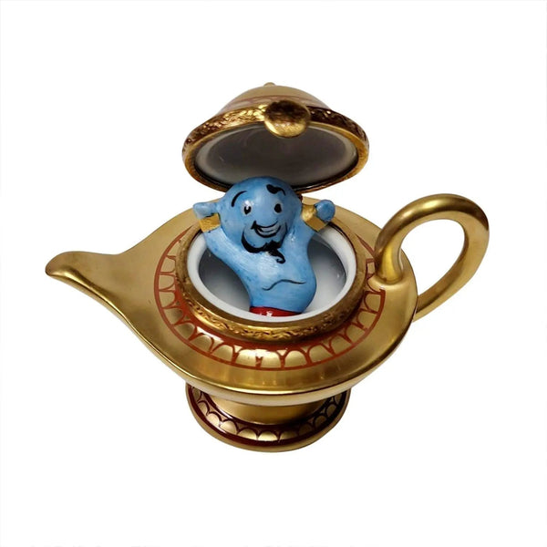 Aladdin Lamp with Removable Aladdin Porcelain Limoges Fairy French Trinket Box