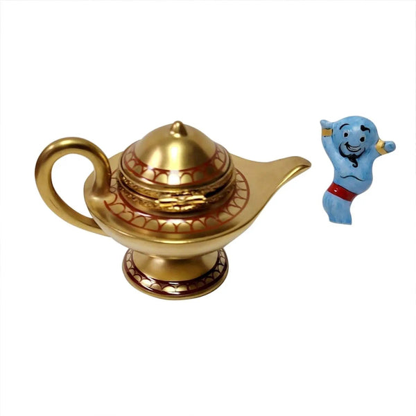 Aladdin Lamp with Removable Aladdin Porcelain Limoges Fairy French Trinket Box