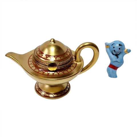 Aladdin Lamp with Removable Aladdin Porcelain Limoges Fairy French Trinket Box