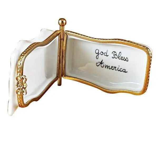 American Flag Porcelain Limoges Patriotic United States French Trinket Box