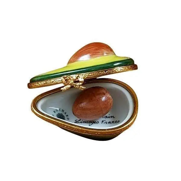 Avocado Half with Removable Pit Porcelain Limoges Vegetable Limoges Boxes fruits French Trinket Box