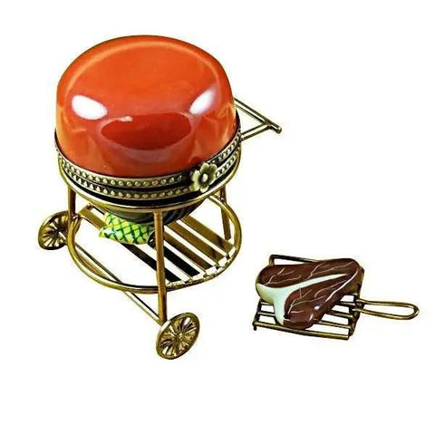 Bar-B-Que Grill Porcelain Limoges Food Home French Trinket Box
