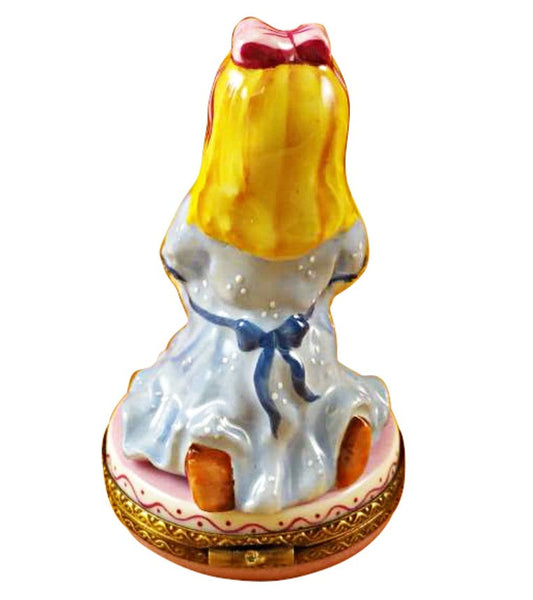 Rochard Praying Girl Limoges Box with Golden Hair, view 3