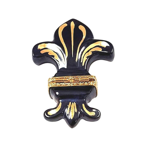 Blue Fleur De Lys Porcelain Limoges france paris French Trinket Box