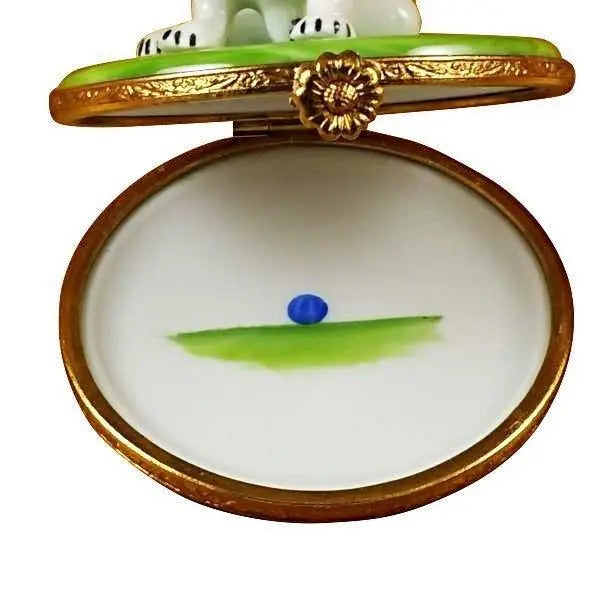 Boston Terrier Dog Porcelain Limoges dog French Trinket Box