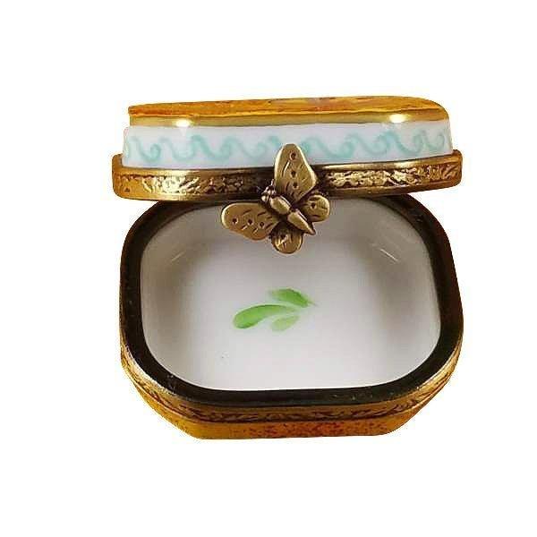 Butterfly Octagon Porcelain Limoges Butterfly French Trinket Box