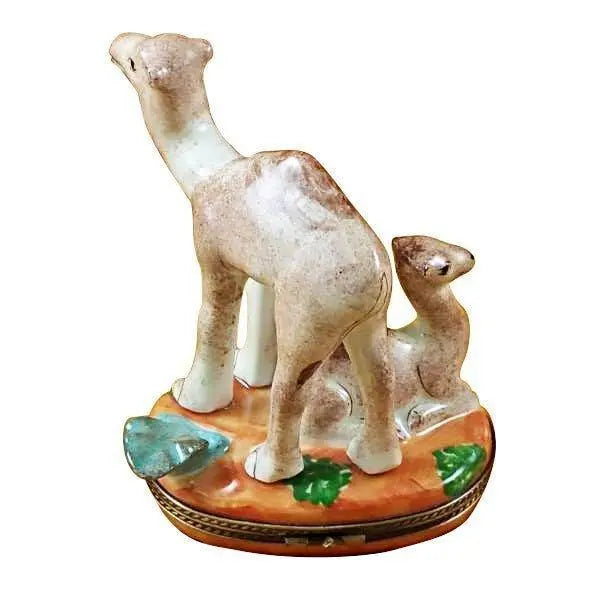 Camel with Baby Porcelain Limoges nativity wild animals French Trinket Box
