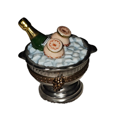 Champagne Celebration Limoges Box Porcelain Limoges wine spirit French Trinket Box