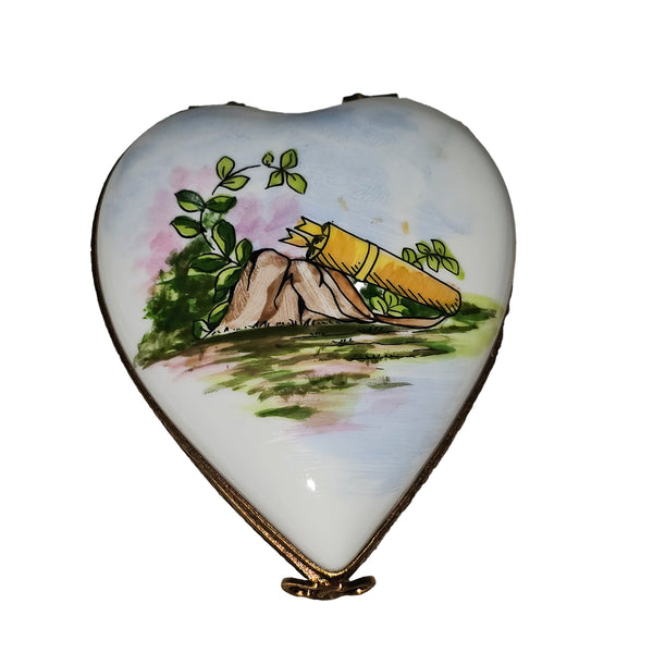 Cherub Heart Keepsake Box Porcelain Limoges Angel Love Valentine French Trinket Box