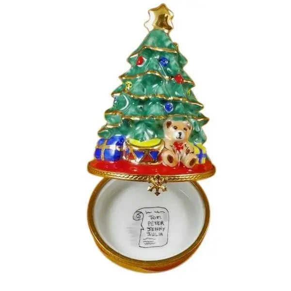 Christmas Tree with Gifts Porcelain Limoges Christmas Tree French Trinket Box