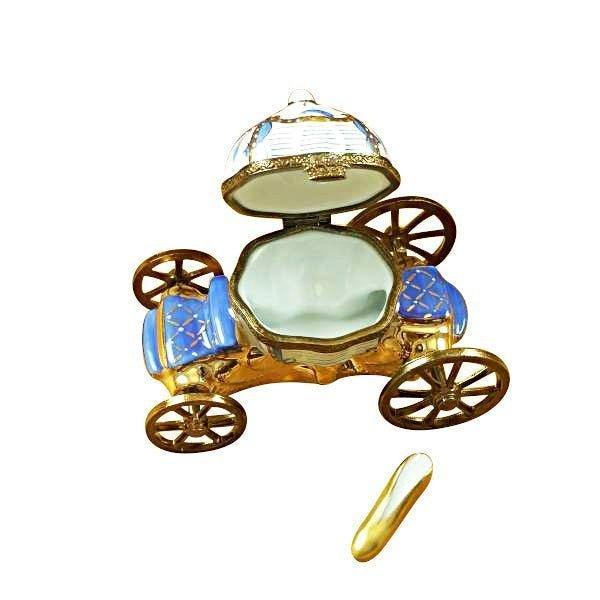 Cinderella Carriage with Shoe Porcelain Limoges Fairy French Trinket Box