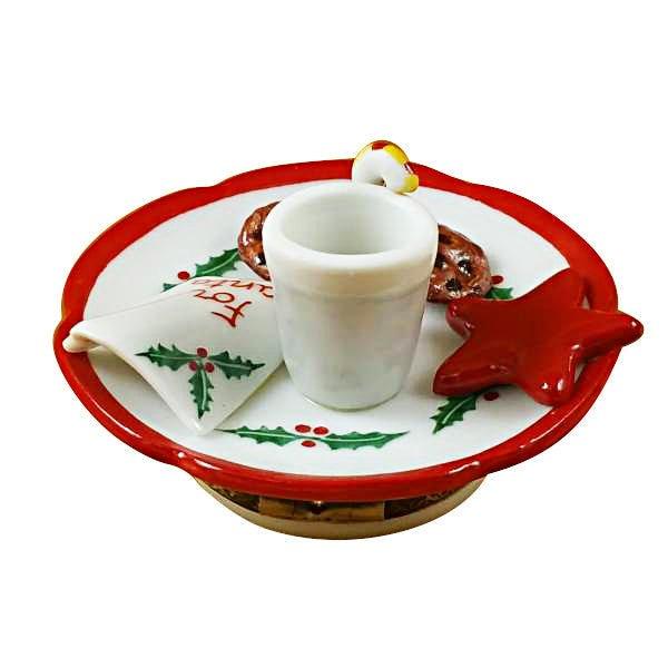 Cookies For Santa with Removable Cookie Porcelain Limoges xmas Santa French Trinket Box