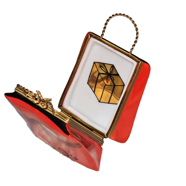 Crystal's Iconic Shopping Bag Porcelain Limoges purse bag French Trinket Box