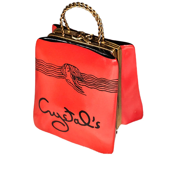 Crystal's Iconic Shopping Bag Porcelain Limoges purse bag French Trinket Box