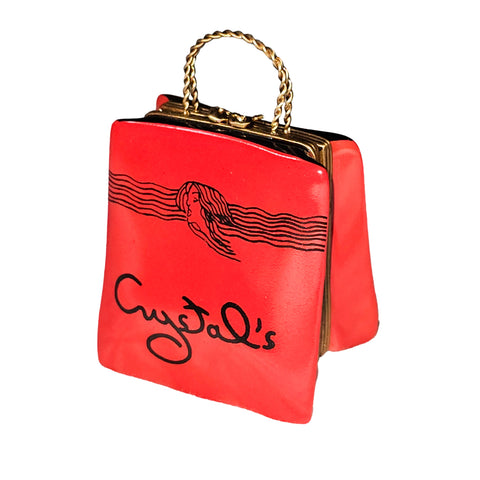 Crystal's Iconic Shopping Bag Porcelain Limoges purse bag French Trinket Box