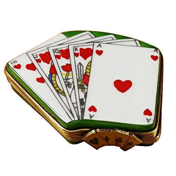 Deck of Cards Porcelain Limoges games wine spirits French Trinket Box