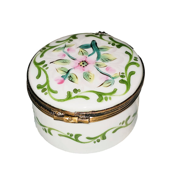 Delicate Pink Floral Limoges Box Porcelain Limoges traditional French Trinket Box