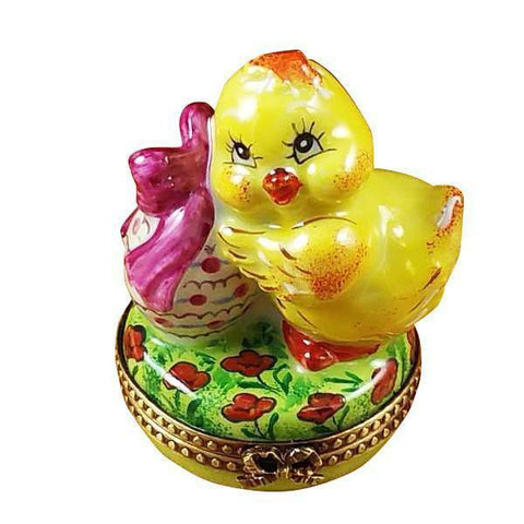 Easter Lil Chick Bird Porcelain Limoges easter bird chick French Trinket Box